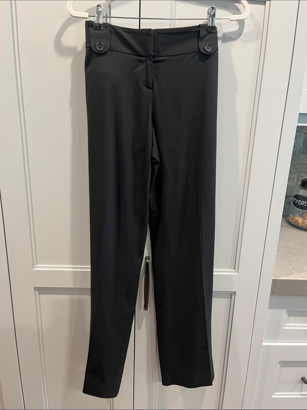 LOFT Black Straight-Leg Dress Trousers